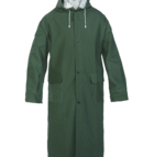 MA305 kišna kabanica - materijal poliester s duplim premazom PVC-a, zavareni šavovi, fiksna kapuljača, prednje zatvaranje pritisnim kopčama s dodatnim preklopom, elastična traka oko zglobova s unutarnje strane, 2 džepa. EN343