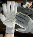 CROPER-VENICUT50 - pletene rukavice od mješavine modifikovanih staklenih vlakana, spandeksa i najlona, sa ojačanjem od goveđeg špalta na dlanu i prstima, imaju otpornost na prosjecanje nivo 5, EN388 4542