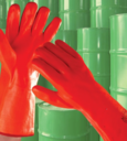 POLAR - rukavice sa pamučnom osnovom cijele močene u pvc oranž boje visoke vidljivosti, sa zimskim uloškom, duž.35cm, otprne na ulja i kiseline, zaštita od mikroorganizama, mogu se koristiti za rad u HLADNJAČAMA, prehrambenoj i hemijskoj industriji.
 EN388 4121, EN374 JKL, EN511 111